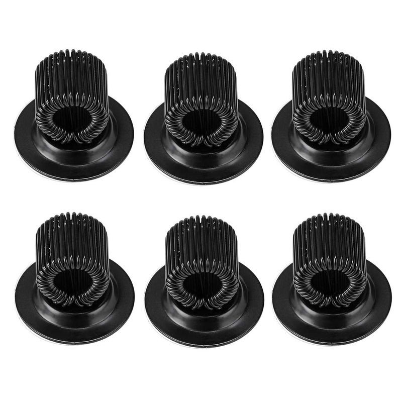 BTSKY Â® 6 Pack Black Plating Pen Holder Clips- Self Adhesive Pen Pencil Holder Pen Clip Holder with Adjustable Spring Loop Fit any Size Pens Markers Use in Home Office Whiteboard Kitch Car - Image 1